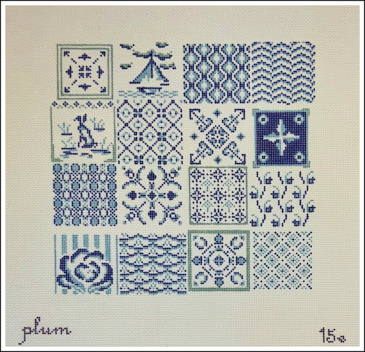 Plum Stitchery - Blue & White Tiles