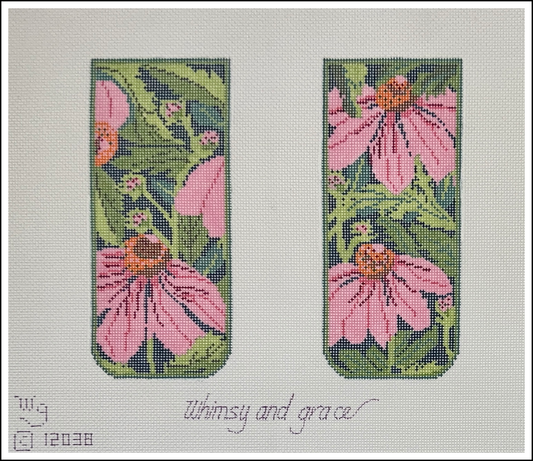 Whimsy & Grace Pink Echinacea Eyeglass Case